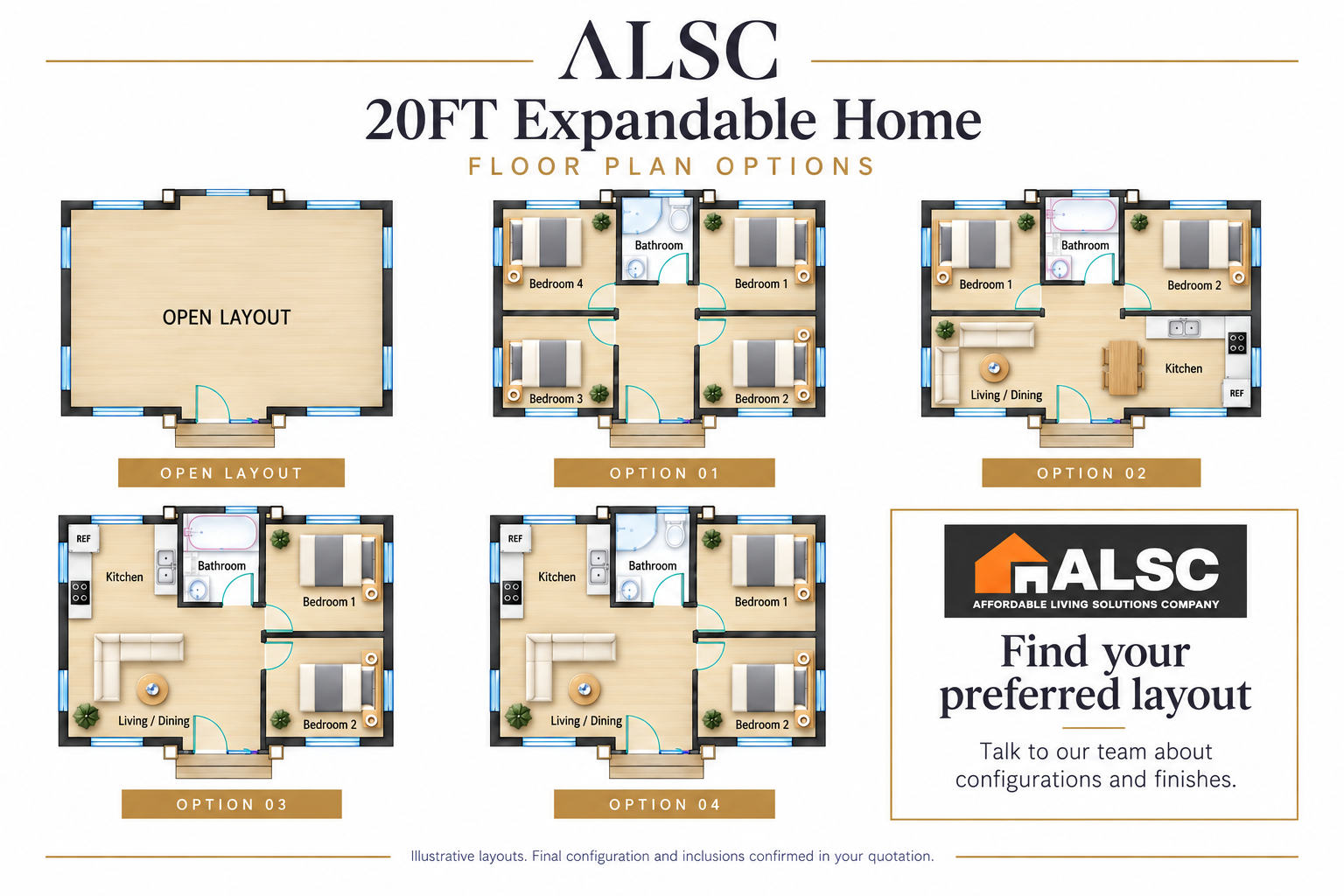 20FT Expandable Home Floor Plan