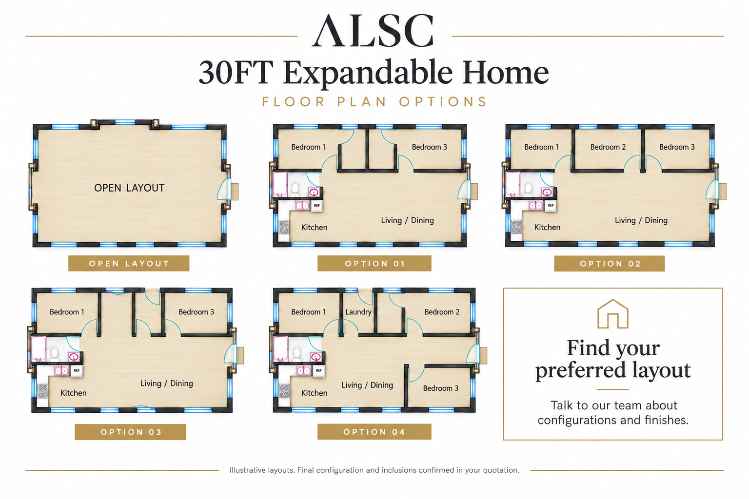30FT Expandable Home Floor Plan