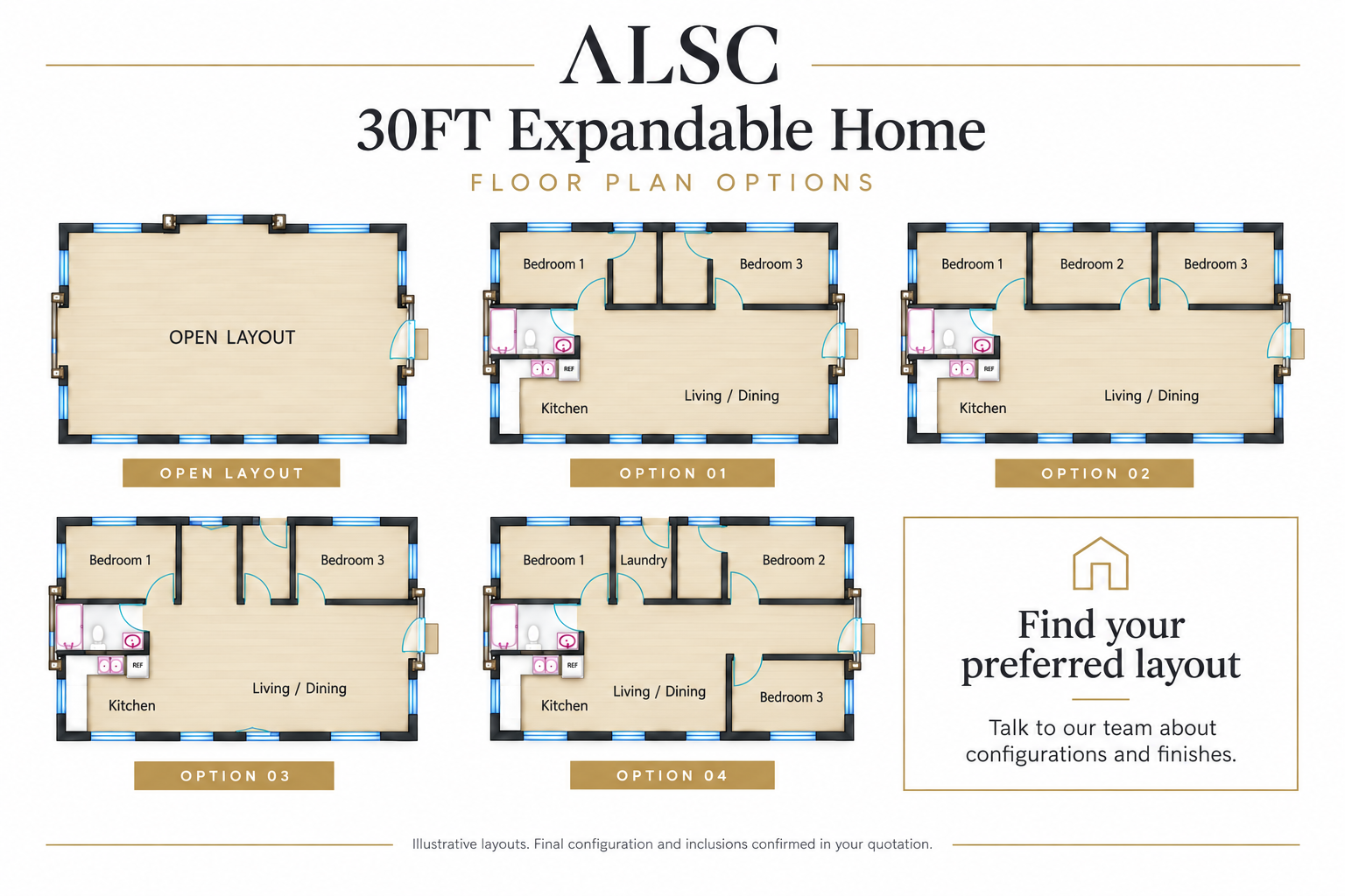 30FT Expandable Home Floor Plan