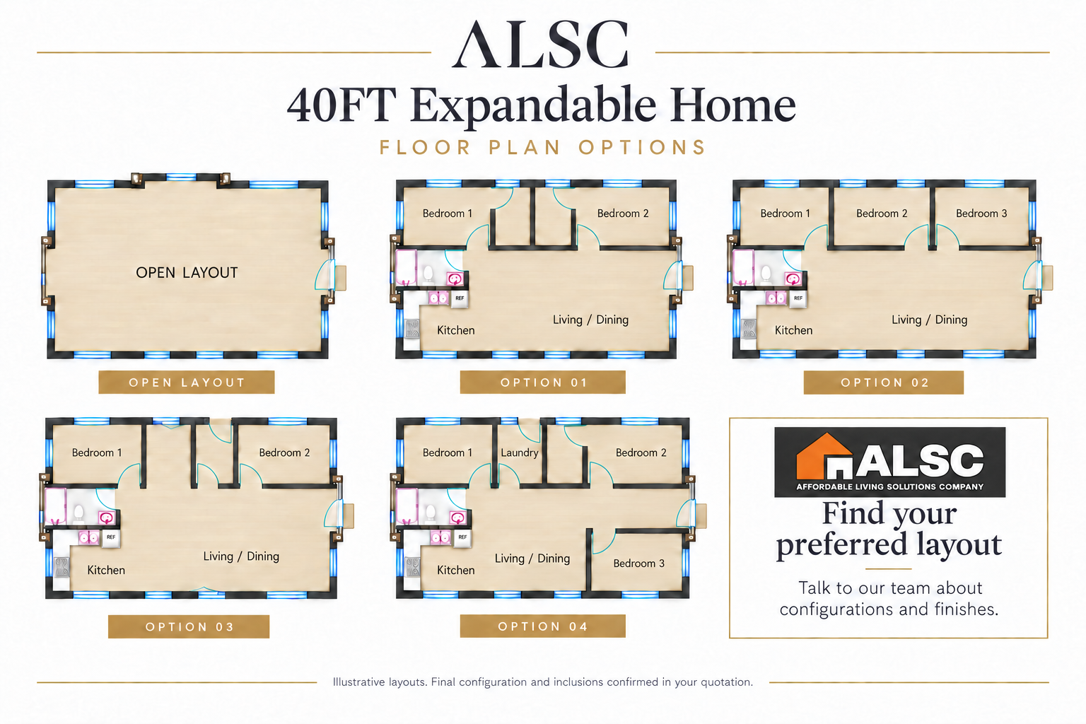 40FT Expandable Home Floor Plan