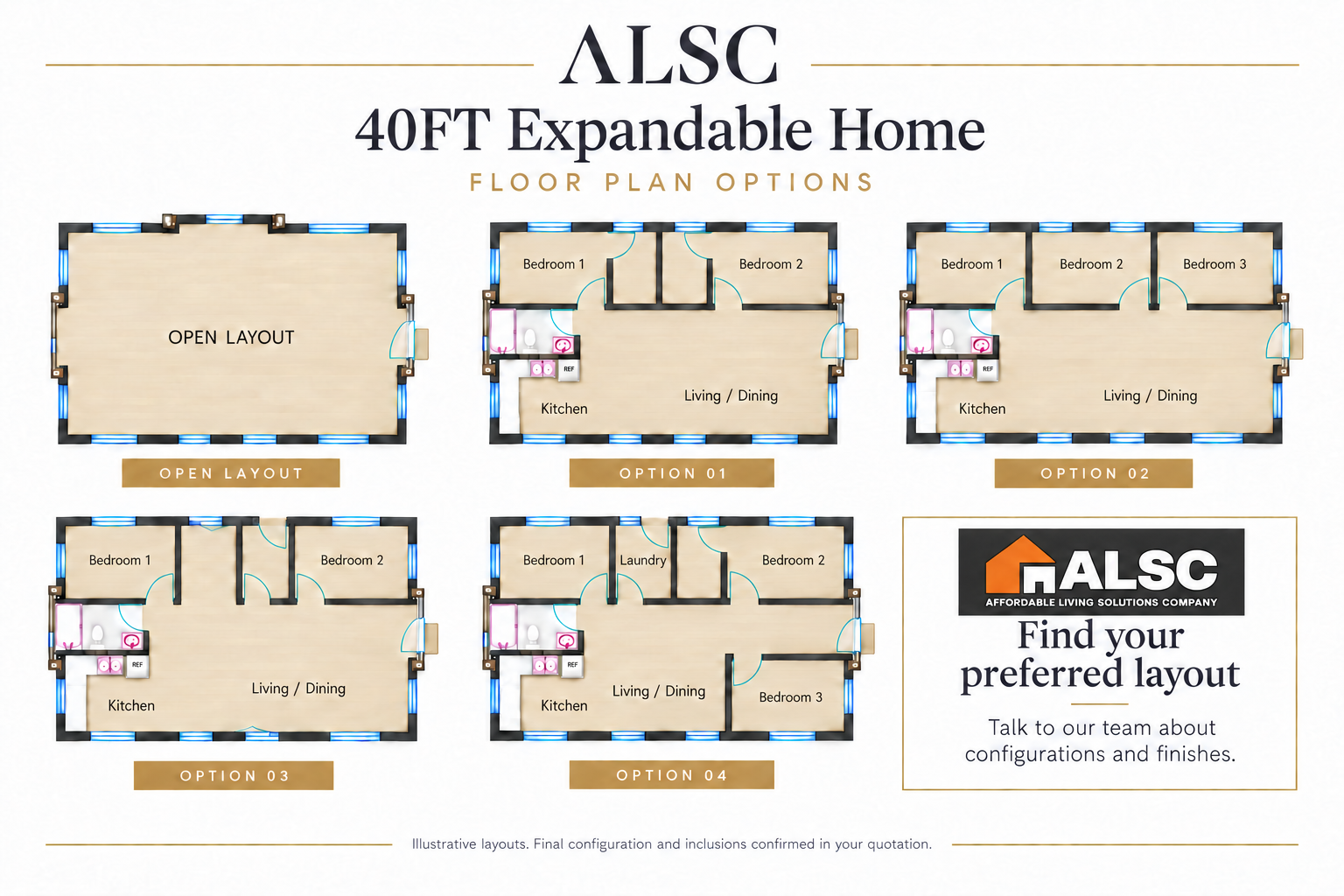 40FT Expandable Home Floor Plan