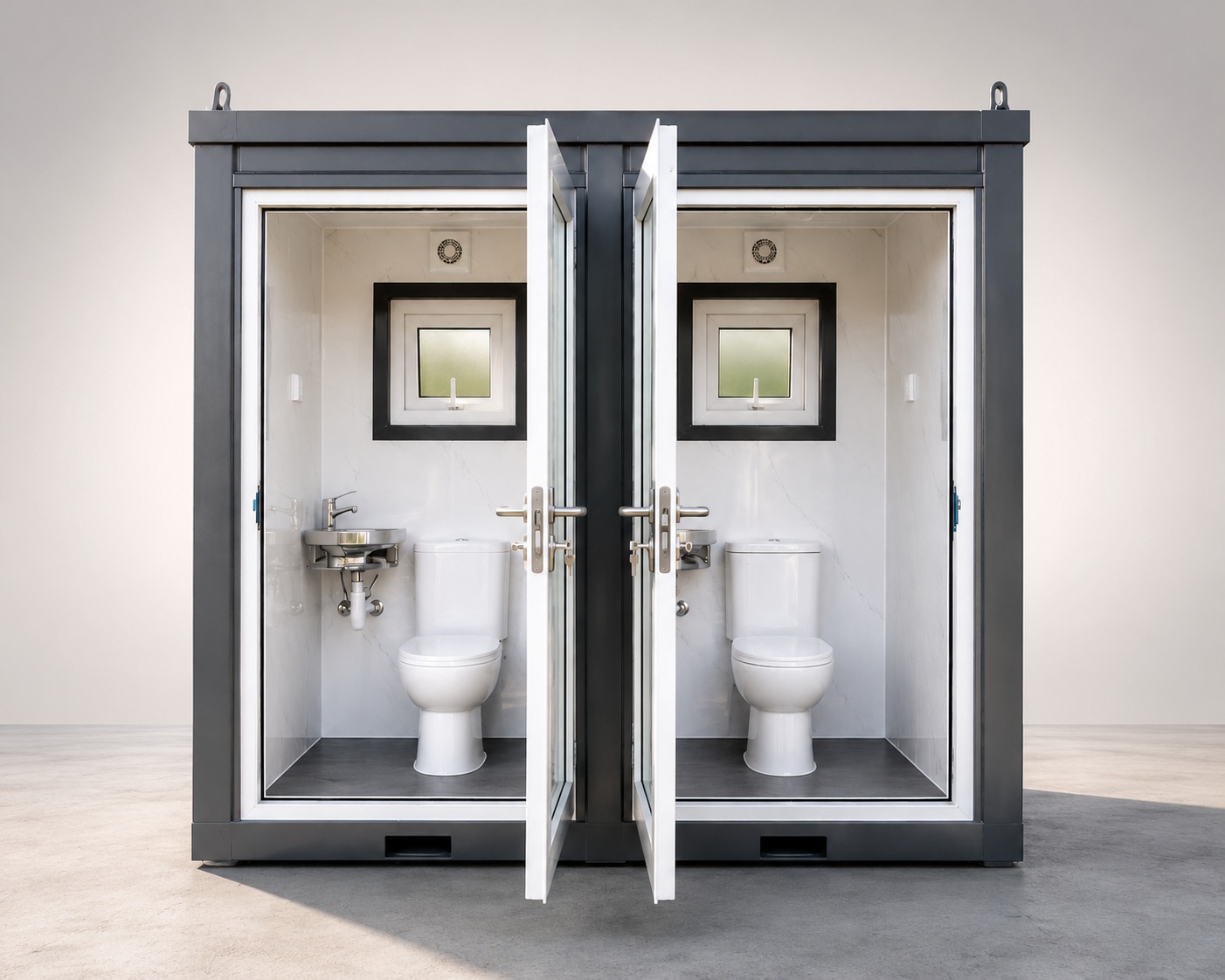 Double Portable Toilet — interior